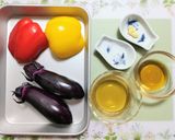 簡単今夜の夕飯レンジナスパプリカ揚げ浸し作り方1写真