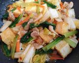 節約簡単夕飯昼食！白菜厚揚げ小松菜豚ばら肉中華煮作り方10写真