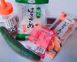 ＊稲荷揚げと胡瓜とかにかまの春雨サラダ＊作り方1写真