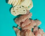 れんこんとささみ炒め作り方1写真