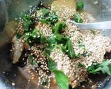 なすと鶏もも肉の胡麻味噌ポン酢和え作り方4写真
