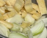 田舎料理◎ナスと蒟蒻の煮物を油揚げで作り方2写真