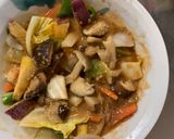 お一人様梅チャップ味根菜たっぷり野菜炒め作り方21写真