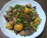 簡単！鶏のホルモン焼き（すき焼き味）作り方4写真