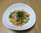 赤玉ねぎとトマトの冷製パスタ作り方4写真