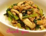 小松菜と鶏挽肉の炒め物作り方5写真