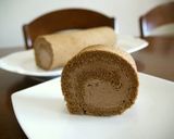 抹茶のロールケーキ♪あずきクリーム♪作り方10写真