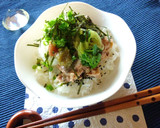 鯖おろし丼　梅わさび風味　～鯖水煮缶使用作り方5写真