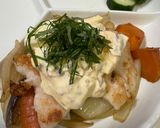 鶏胸肉と野菜の梅肉卵サラダ添え作り方7写真