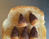 お菓子のたけのこの里を使ったﾄｰｽﾄ。作り方1写真