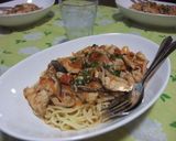 鶏ときのこのトマトパスタ作り方15写真