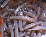 グリーンアスパラと蒟蒻のきんぴら炒め作り方3写真