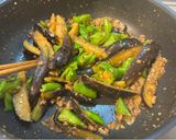 ナスと万願寺とうがらしの辛味噌炒め。作り方5写真