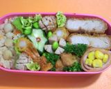 お弁当に♫ くるくるハム＆レタス♫デコ弁作り方8写真