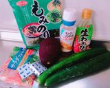 ＊胡瓜とアボカドのクリチわさびサラダ＊作り方1写真
