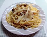 きのこの甘醤油バターパスタ作り方5写真