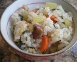 フキとフキの葉の炊き込みご飯(おこわ)作り方11写真