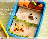 ＊キャラ弁＊ピカミジュ☆サンドイッチ弁当作り方6写真