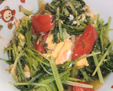 水菜とトマトのふわふわ卵炒め作り方6写真