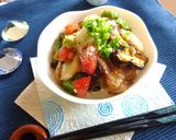 豚バラ肉とたっぷり野菜の丼。作り方14写真
