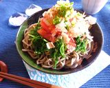 トマトとおかひじきのおろしそば作り方7写真