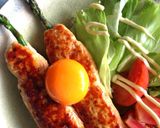 塩麹de１本アスパラのつくね巻き♪作り方4写真