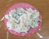 ハムカップdeくるポテサラ巻き＊キャラ弁作り方1写真