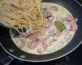 魚介のクリームパスタ~和風テイスト作り方5写真