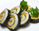 ちくわチーズ＋青紫蘇♪海苔巻き風作り方14写真