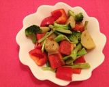 彩り野菜のアンチョビ炒め作り方4写真