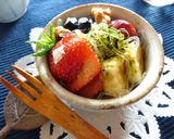 プチプチ食感♥　塩胡桃・黒豆抹茶ぱるふぇ作り方6写真
