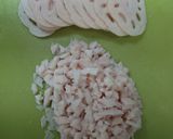 蓮根と榎の鶏団子and蓮根乗せ焼き作り方5写真