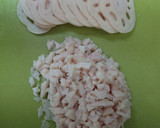 蓮根と榎の鶏団子and蓮根乗せ焼き作り方5写真
