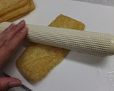 油揚げポークのぐるぐる巻き・豆腐ソース風作り方1写真