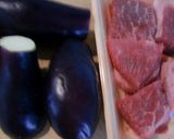新玉ねぎ・ビーフ・なすの焼き肉のたれ煮作り方1写真