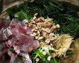アジの刺身と香味野菜の中華風和え作り方2写真