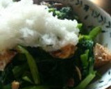 さばの味噌煮缶と葉野菜でお手軽おかず作り方3写真