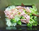 ブロッコリー×　梅・塩昆布の混ぜご飯作り方2写真