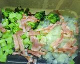 ブロッコリー×　梅・塩昆布の混ぜご飯作り方3写真
