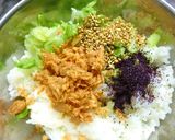 キャベツ×鮭フレ×ゆかり紫蘇の混ぜご飯作り方3写真