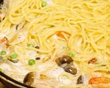 海老の和風クリームパスタ作り方4写真