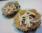 餃子の皮カップで　ごぼうじゃこチーズ焼き作り方4写真