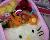 ☆キャラ弁☆簡単 キティーちゃん弁当作り方2写真