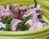 カマンベールチーズの鶏包み蒸し作り方3写真