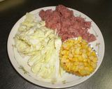 ケチャマヨコンビーフパン♪作り方1写真