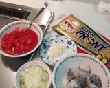えびの豆乳トマトクリームパスタ！作り方1写真