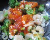 ✩一緒に食べようエビチリと野菜✩作り方5写真