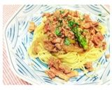 ♥豚ひき肉とベーコンの和風パスタ♥作り方3写真