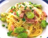 ②そら豆とベーコンのクリームチーズパスタ作り方6写真