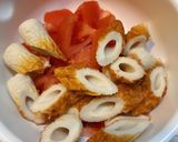 簡単！トマトとちくわの味噌ポン酢和え作り方3写真
